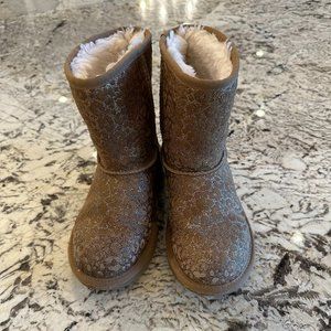 Classic II Glitter Leopard Suede Kid's Boot I Size 3
